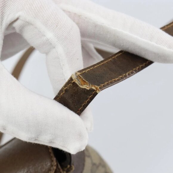 GUCCI GG Supreme Web Sherry Line Shoulder Bag PVC Leather Beige Red - Picture 8 of 15